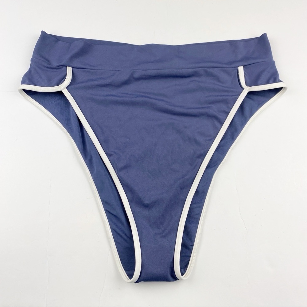 Aerie Offline Real Me High Cut Cheeky Bikini Bottom Blue Size XXL NWT